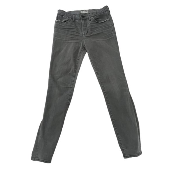 Designer Light Grey Madewell High Riser Skinny Jeans Dusty Wash SIZE 24 - Picture 2 of 8